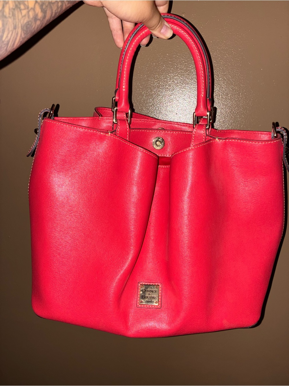 Dooney & Bourke Vibrant Red Leather Tote